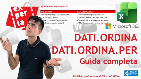 EXCEL 365 &ndash; TRUCCHI E SEGRETI: 🔃 Funzioni DATI.ORDINA e DATI.ORDINA.PER &ndash; guida completa