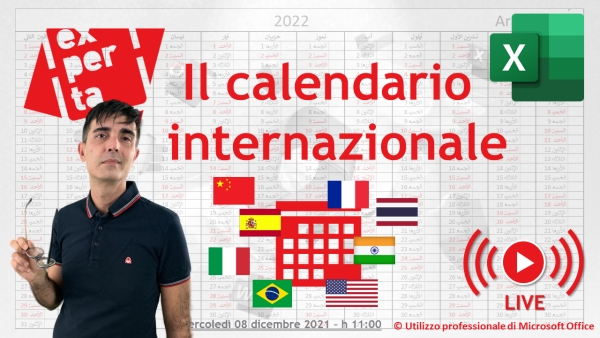 EXCEL: IL CALENDARIO INTERNAZIONALE - DIRETTA #17