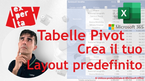 EXCEL 2019: SUPER NOVITA&#039; Personalizzare il layout predefinito della tabella pivot