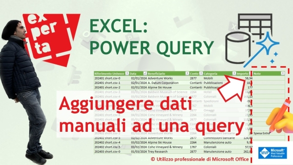 EXCEL - POWER QUERY: Inserire dati manuale in una query