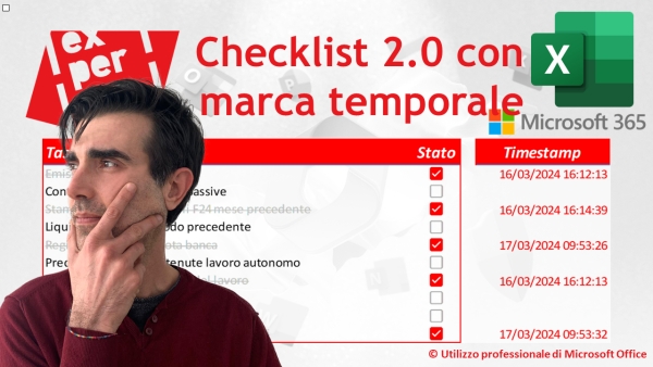 EXCEL 365 – TRUCCHI: Checklist interattiva 2.0 (To Do List): nuove check box e marca temporale