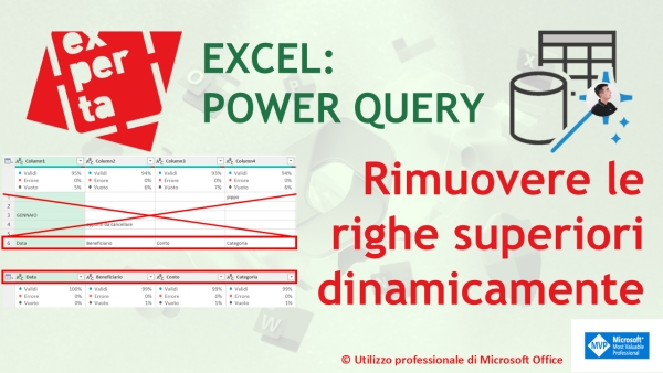EXCEL - POWER QUERY: 🤖 Eliminare le righe superiori in modo dinamico la funzione Table.Skip