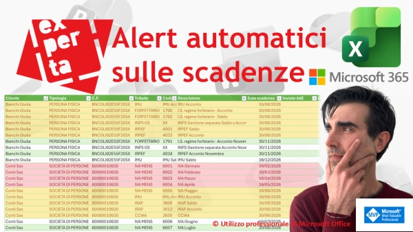 EXCEL 365 &ndash; TRUCCHI E SEGRETI: Alert automatici sulle scadenze con Excel