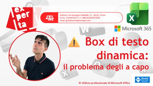 EXCEL 365 &ndash; TRUCCHI E SEGRETI: Box di testo dinamica: il problema degli a capo